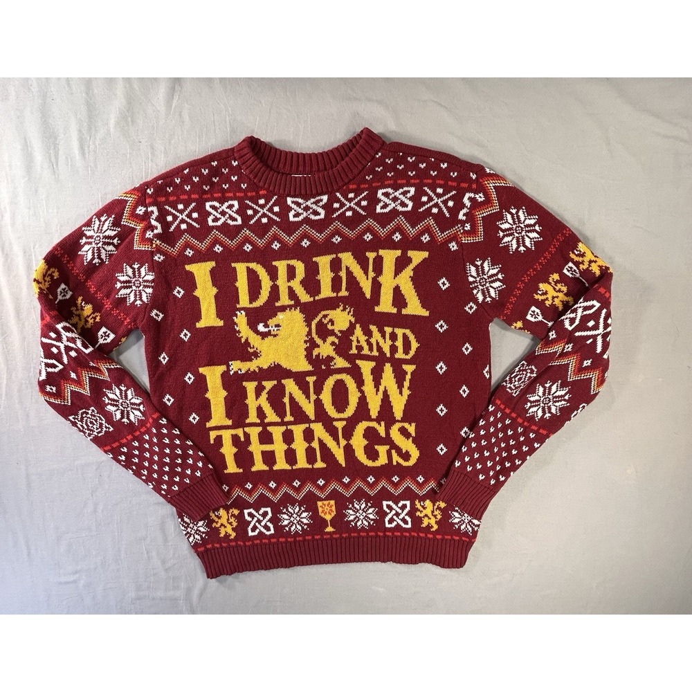 Game of Thrones "I Drink and I Know Things" Knit Sweater Women's Medium HBO‎